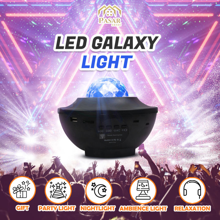 Lampu Tidur Proyektor Langit Bintang Bluetooth + Remote + Auto Off / Lampu Galaxy light kamar tidur