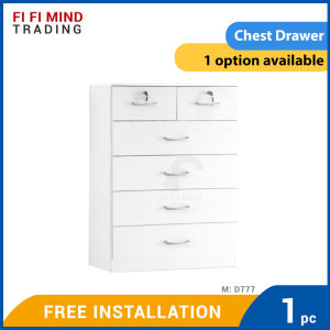 Chest Drawer 5 Layer 6 Drawers with 2 Locks and Keys | Almari Baju Pakaian Laci Berkunci |Storage Drawer