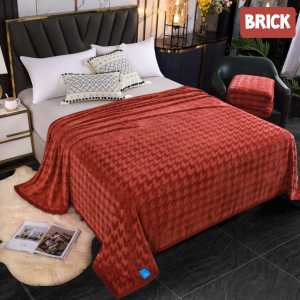 Selimut / Blanket Bulu Emboss 3D Import Bulu Tebal Halus Lembut Minimalis Dewasa Warna 180x200 200x230 | Selimut Polos Murah Cantik Lucu Motif