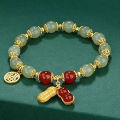 🔥Orfila Creative Lucky Peanut Bracelet Chinese-style Vintage Hetian Jade Beaded Bracelet For Women. 