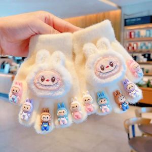 MUNCHX Labubu Winter Childrens Gloves Thickened Five-finger Boys and Girls Cold-proof Glove Warm Warm Full Cover Glove
