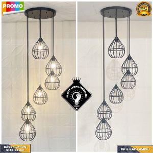 Lampu Gantung Void Tangga 6in1 minimalis Modern Vintage Klasik Retro Ruang Tamu Plafon Dekorasi Hias Mini Bar Ruang Tamu Aesthetic