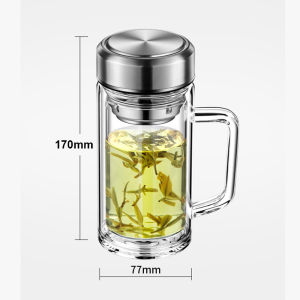 [Giá Hủy Diệt] Cốc lọc trà Cốc thủy tinh hai lớp pha trà BLB0022 Cốc pha trà thủy tinh có lõi lọc Dung tích 350ml-550ml