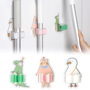 Cartoon Mop Hook Strong Viscose Toilet Free Punch Holder Broom