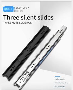 1PC Elegant Black Heavy-Duty Silent Drawer Slide Rail for Furniture Organization