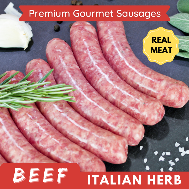 Italian Herb Halal Beef Sausages Links Premium Gourmet (500g