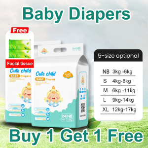 【Buy 1 Take 1】Cute Child Magic Taped Baby Super Absorbent and Quick Dry Soft Care Diaper NB-XL