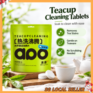 [SG STOCK]Tea Stain Water Cup Cleaning Effervescent Tablets Stainless Steel Cup Remove Tea Stains Food Grade Cleaning Agent