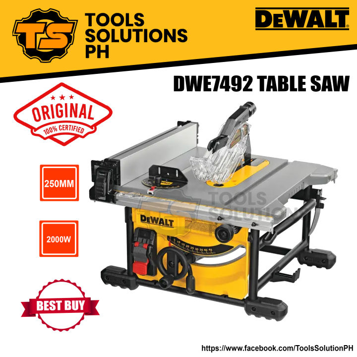 Dewalt 2000W Table Saw DWE7492 NEW MODEL 50/60hz w/ FREE BLADE Lazada PH