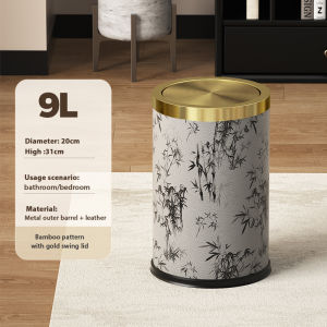 Thùng rác phòng tắm cổ điển 9L/15L Thùng rác gia dụng có nắp xoay Thùng rác dung tích lớn cho phòng tắm phòng khách phòng ngủ văn phòng khách sạn