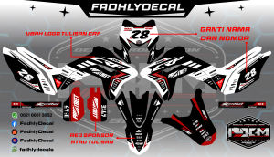 Decal STIKER CRF 150L FULLBODY MERAH PUTIH HITAM VARIASI WARNA KEREN