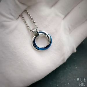 Three Ring Stainless Steel Necklace Mens Hip Hop Three Circles Pendent Necklace Keel Chain Retro Punk Fashion Couple Stainless Steel Necklace Jewelry Gifts
