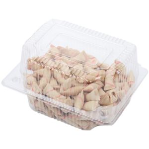 100Pcs Disposable Clear Clamshell Food Container Box Plastic Bun Egg Tart Dumpling Box Takeaway Packing Box