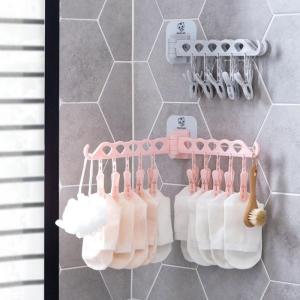 Homenhome 1 Piece Foldable Storage Hanger 10pcs Clip Windproof Underwear Socks Drying Rack