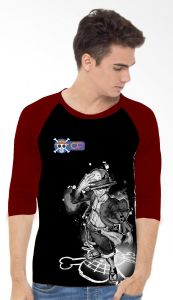 KAOS RAGLAN PRIA SABLON LUFFYY TOPI LOGO DTF \ KAOS RAGLAN PRIA LENGAN 3\4 ATASAN PRIA / KAOS MURAH / KAOS DISTRO / KAOS SIMPLE / T-SHIRT PRIA
