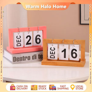 Nordic Style Simple Flip Calendar Ins Calendar Wooden Desk Calendar Ornaments Living Room Desktop Calendar Natural Wood Grain Home Decor Office Decor Calendar