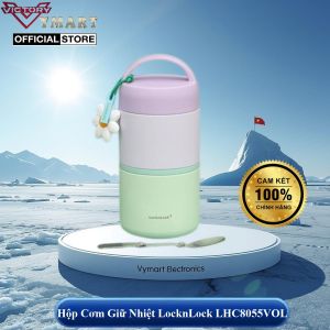 (SIÊU PHẨM 2025) Hộp Cơm Giữ Nhiệt inox LocknLock LHC8055VOL New Tower Vacuum Lunch Box - Màu Tím - Hàng Chính Hãng