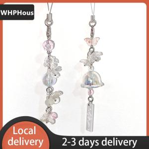 [COD] WHPHous Ship within 24 hours Y2K Fashion Sweet Flower Beaded Wind Chime Pendant Cute Phone Charm Strap Keychain Woman Bag Charm Decoration Gifts
