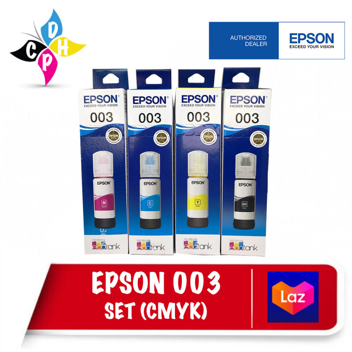 Epson 003 Ink 65ml Black Cyan Magenta Yellow Set Lazada Ph 8741