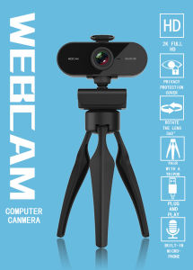 1080P 2K Webcam HD Web Camera For Computer PC Laptop Video Meeting Class web cam With Microphone 360 Degree Adjust USB Webcam Support Win7/8/10