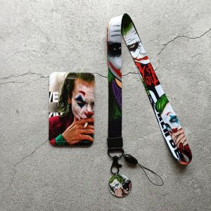 Joker  Cover Student Campus Entrance Guard Subway Access Card Cover Slide Keychain ID Card Holder with Lanyard Name Tag Cardholder