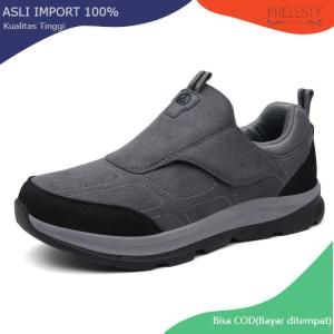 Prelesty Sepatu Hiking Pria Mendaki Pendek Touring Olahraga Sepatu Casual Tanpa Tali Slip On Ringan Empuk Adventure Anti Slip Keren 330