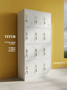 TITUS | Industrial 12-door Steel Locker in Modern Design by Leapify Steel- Waterproof and heavy-duty