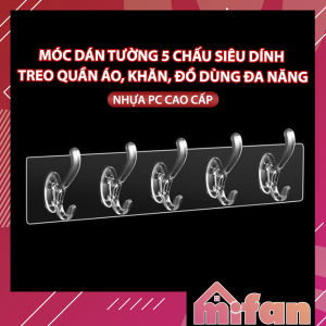 Móc Treo Quần Áo Dán Tường 6 Chấu - Treo Khăn Lau Đồ Dùng Nhà Bếp Phòng Tắm Đa Năng MIFAN 2021 - Chịu Lực 15kg - Keo Siêu Dính