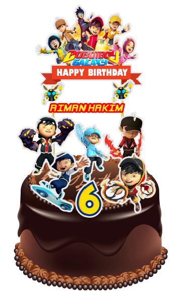 Boboiboy Galaxy Cake Topper | Lazada