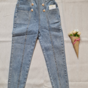 Quần jeans lưng cao ống ôm cho bé gái