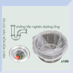 Túi lọc rác bồn rửa chén tiện lợi túi lưới lọc rác bồn rửa chén thông minh (set 100 túi)