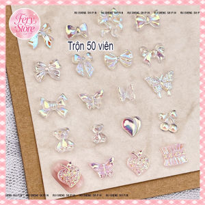 250 pcs aurora sơn móng tay bướm hoa anh đào Kim cương 3D khoan móng tay phụ kiện DIY