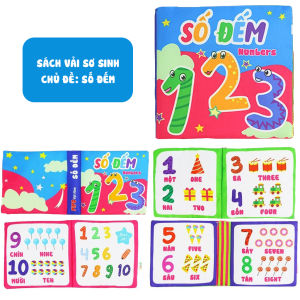 Sách vải song ngữ cho bé sơ sinh phát triển đa giác quan nhiều chủ đề PipoVietnam
