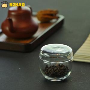 【N2HAO】 Small Glass Jar With Lid Sugar Container Bottles Kitchen Storage Glass Jars Transparent Mini Tea Storage Bottle