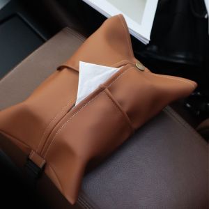 YIDIA คุณภาพสูงมาก กล่องทิชชู่รถยนต์ ทนต่อการสึกหรอ หนังเทียมเทียม ที่เท้าแขนในรถยนต์ ทนทานต่อการใช้งาน กันน้ำกันน้ำได้ กล่องเก็บทิชชู่ บ้านในบ้าน