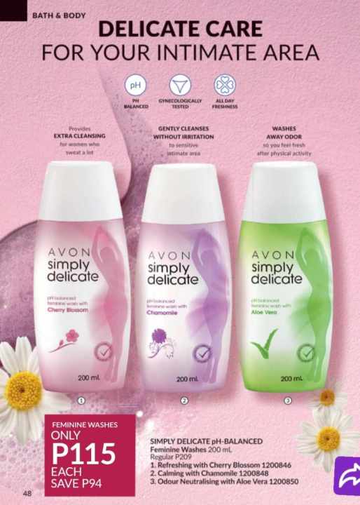 Avon SIMPLY DELICATE pH BALANCED Feminine Wash 200 ml | Lazada PH