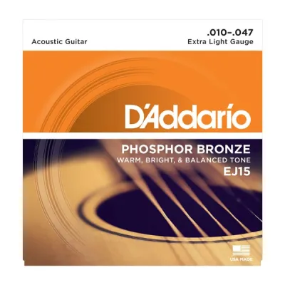 DAddario EJ15 Phosphor Bronze Extra Light Acoustic Guitar Strings