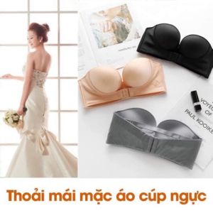 Áo ngực không dây áo cúp ngực áo quây nâng ngực chống tụt cài trước chạy bộ cũng không lo tụt