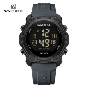 NAVIFORCE Original LCD Digital Watch for Men Boy Silicone Strap 50m Waterproof Night Mode Chronograph Calendar Date Student Mens Boys Outdoor Casual Sports Multifunctional Watch NF7104