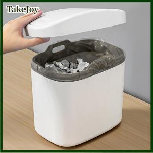 TakeJoy Desktop Trash Can Small Mini Garbage Can Plastic Dustbin with Shake Cover for Home Office Waste Bins Household Cleaning