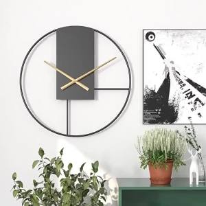 Vintage Large Size Metal Wall Clock For Living Room Non Ticking Silent Wall Mount Clock Modern Home Decor Round Clock For Room DecorFast shipping