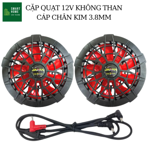 Quạt áo điều hòa 12V JAPAN 9 cánh đỏ không chổi than cùng cáp cho thợ bắt ong