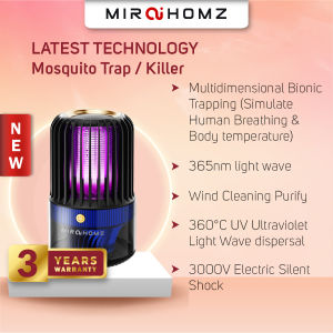 Miraihomz【Advance Tech】4in1 Efficient Trapping Mosquito Killer Rechargeable UV Lamp Repellent Eliminator Nyamuk