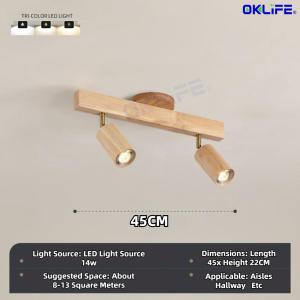 [OKLIFE.SG ]Room Ceiling Light Japanese Log Led Ceiling Lamp Modern Wooden Track Light Spotlight Downlight Aisle Light Living