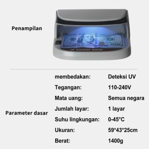 Model baterai detektor uang kertas desktop mini kecil model baterai detektor uang kertas cahaya ungu portabel detektor uang kertas multi-mata uang neon lampu neon uang kertas