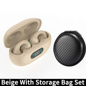 VAORLO Bone Conduction Concept TWS Wireless Headphones Bluetooth 5.3 Earphones Ear-Clip Touch Control Earbuds Sports HIFI Bass Headsets Game Music Noise Cancelling With Mic LED Earbuds For Ambie All Smartphones