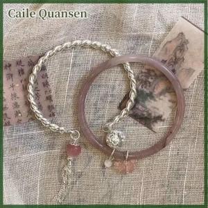 Caile Creative Chinese Style Retro Tassel Bells Bangle For Women Girl Fashion Sweet Cute Bracelet Kawaii Beauty Bracelet