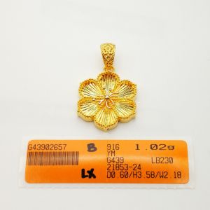 Yon Hing Loket Bunga Full Gold / 2 Tone Kosong (5D) Emas 916