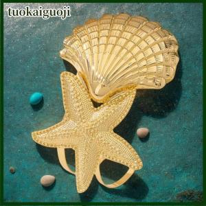 tuokaiguoji Cổ Điển Kim Loại Hoa Sao Biển Trên Cánh Tay Cuff Vòng Đeo Tay Cho Phụ Nữ Vàng Màu Sắc Hình Học Mở Bangles Femme Đồ Trang Sức Thẩm Mỹ Quà Tặng