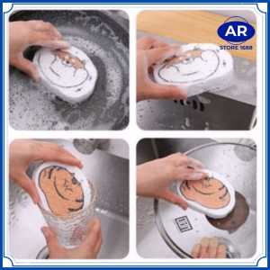 Spons cuci piring/Spons Ajaib/Spons busa Magic cuci piring Motif lucu-[AR STORE1688]